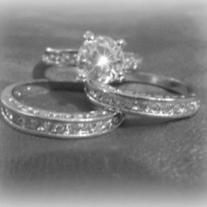 3 Ring Wedding/Engagement Ring Set